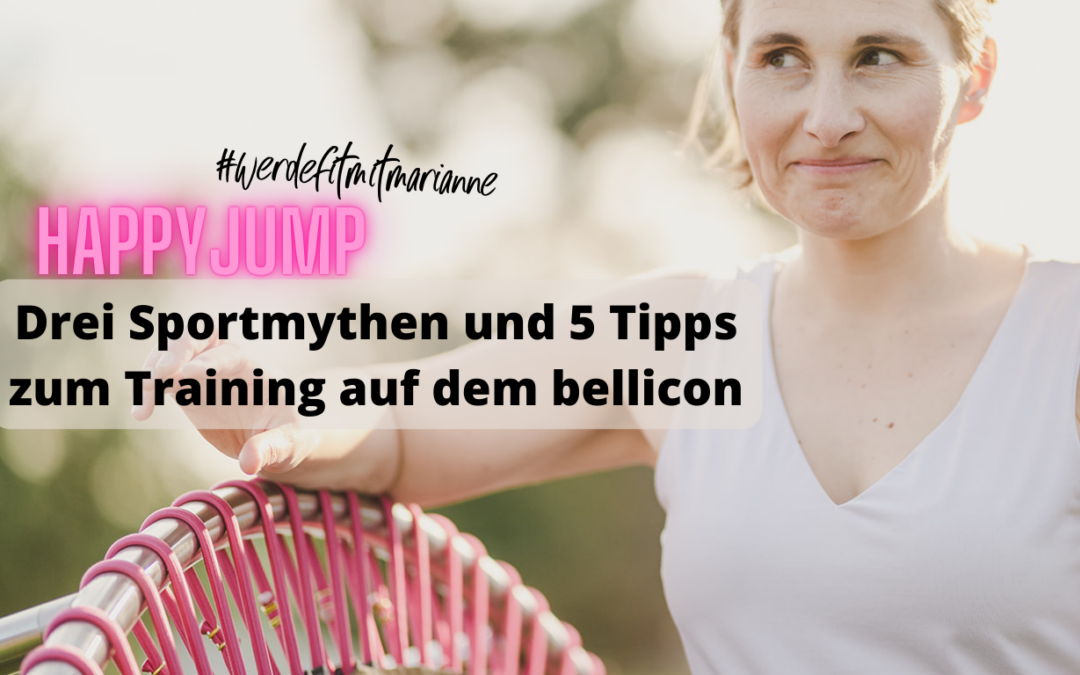 Marianne hat eines ihrer bellicon minitrampoline und blickt skeptisch